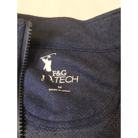 Fairway & Greene F&G Tech Men's Sz Medium Navy Quarter Zip Golf Active Sweater - Picture 7 of 9